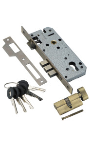 Замок врезной с секретным цилиндром 60мм.5 кл. ADDEN BAU. LOCK 4585 5-60B D BRONZE (цвет БРОНЗА)