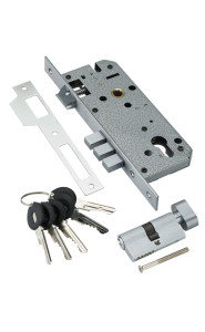Замок врезной с секретным цилиндром 60мм.5 кл. ADDEN BAU. LOCK 4585 5-60B D CHROME (цвет ХРОМ БЛЕСТЯЩИЙ)